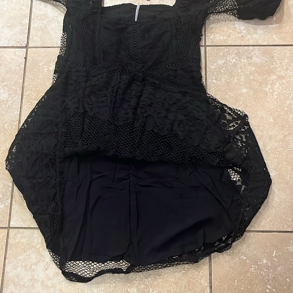 🍓 NWT Free People Sz M Black lace dress - Picture 7 of 11